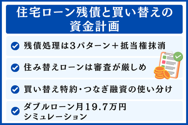 住宅ローン残債と買い替えの資金計画|住み替えローン・買い替え特約・つなぎ融資