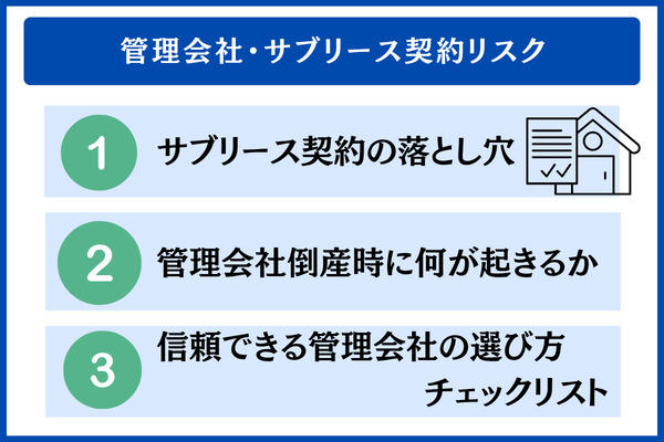 管理会社・サブリース契約リスク