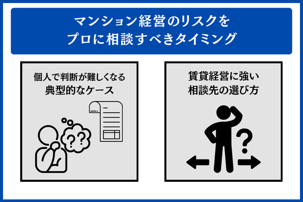 マンション経営のリスクをプロに相談すべきタイミング