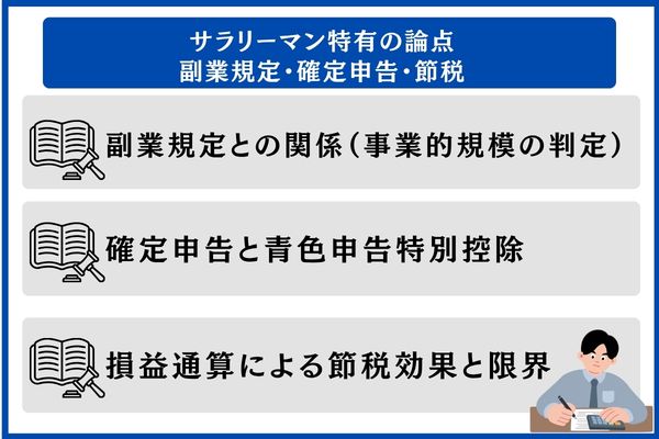 サラリーマン特有の論点|副業規定・確定申告・節税