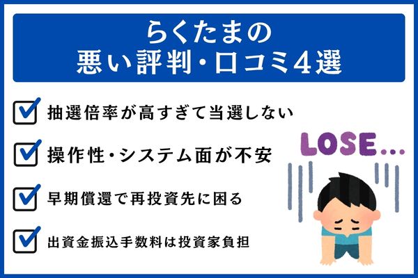 らくたまの悪い評判・口コミ4選