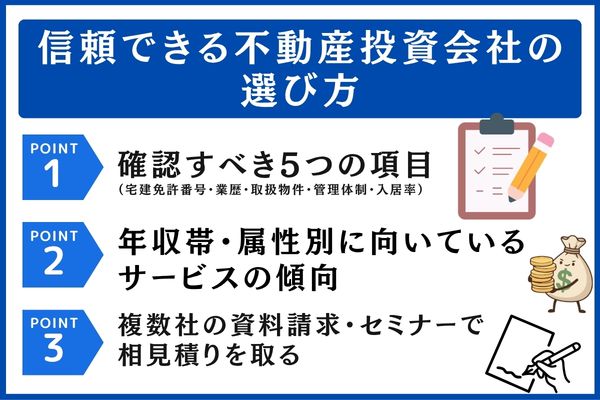 信頼できる不動産投資会社の選び方