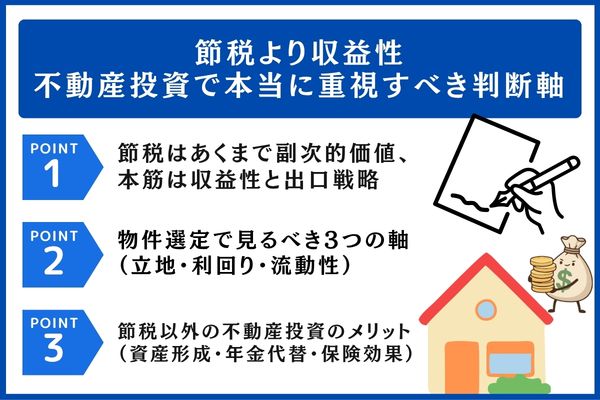 節税より収益性|不動産投資で本当に重視すべき判断軸
