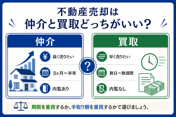 不動産売却は仲介と買取どっちがいい?