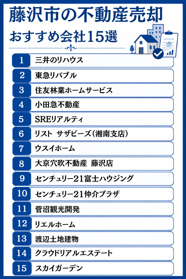 藤沢市の不動産売却おすすめ会社15選【大手・買取・地域密着】
