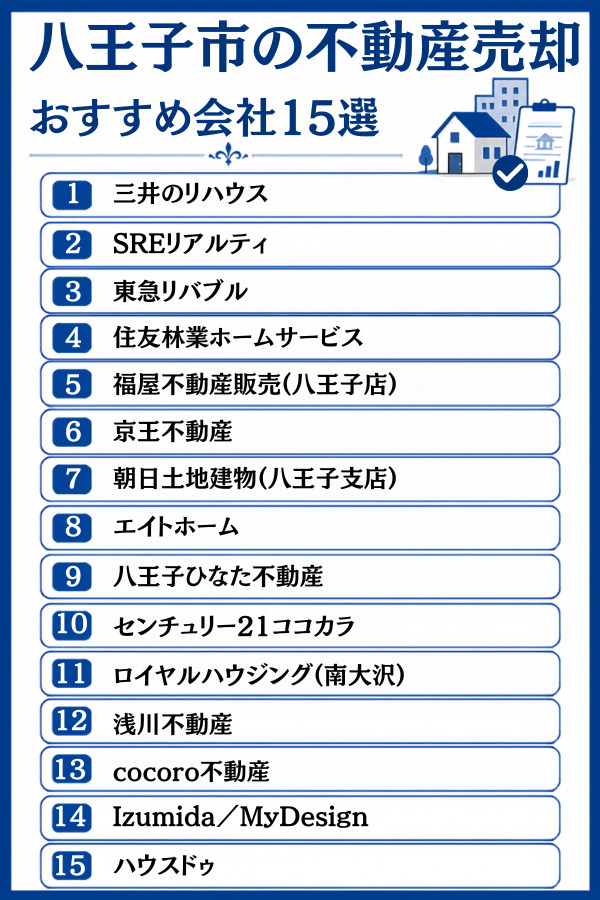 八王子市の不動産売却おすすめ会社15選【大手・買取・地域密着】
