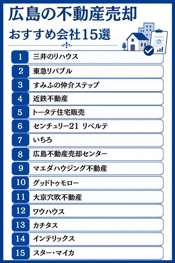 広島の不動産売却おすすめ会社15選【大手・買取・地域密着】