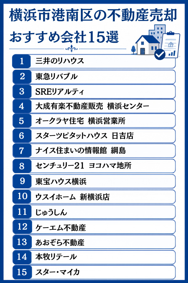 横浜市港南区の不動産売却おすすめ会社15選【大手・買取・地域密着】
