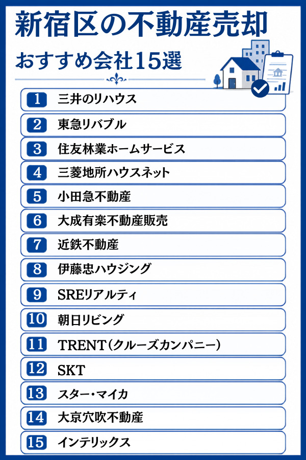 新宿区の不動産売却おすすめ会社15選【大手・買取・地域密着】
