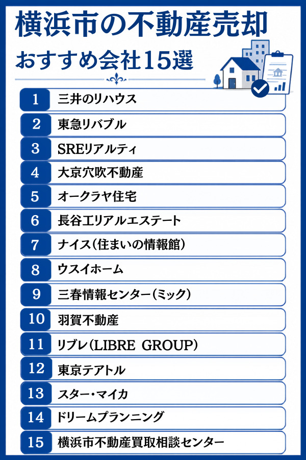 横浜市の不動産売却おすすめ会社15選【大手・買取・地域密着】