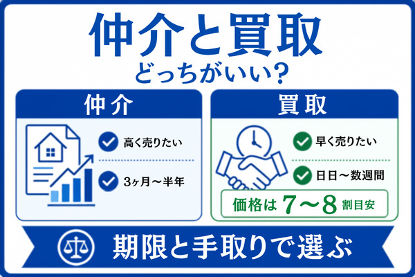 横浜市の売却は仲介と買取どっちがいい?選ぶ基準