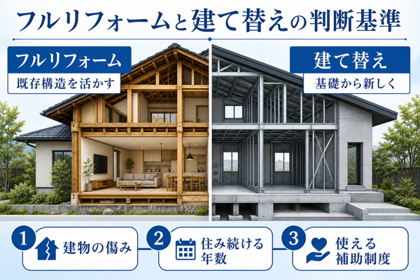フルリフォームと建て替えの判断基準
