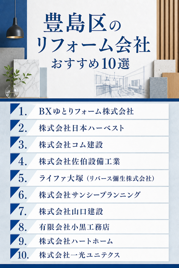 豊島区のリフォーム会社おすすめ10選|口コミ・評判と対応工事で比較