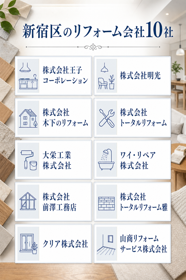 新宿区のリフォーム会社10社｜所在地と得意な工事で比べる