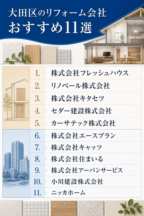 大田区のリフォーム会社おすすめ11選｜地元密着の工務店から大手系まで