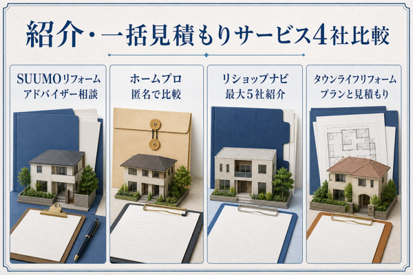 リフォーム会社紹介サイト・一括見積もりサービス主要4社を比較