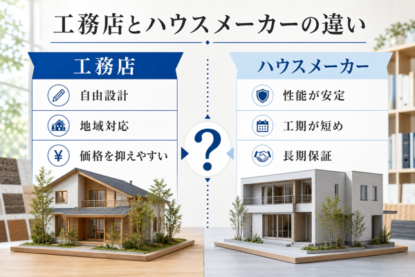 工務店とハウスメーカーの違いと選び方