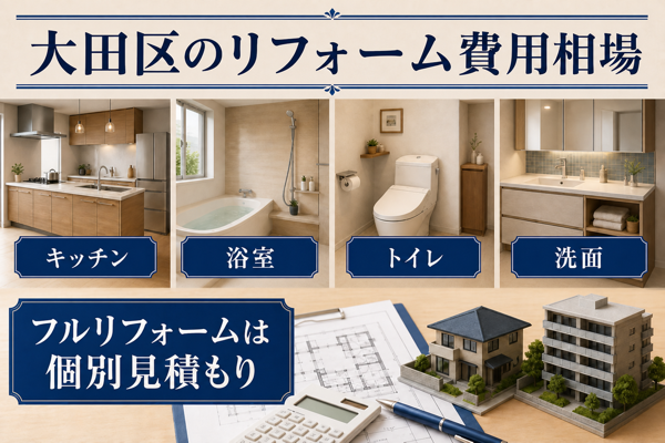 大田区のリフォーム費用相場｜部位別とフルリフォームの目安