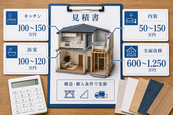 江戸川区のリフォーム費用相場|箇所別・工事別の目安