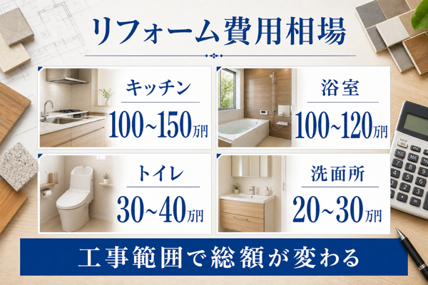 八王子市のリフォーム費用相場|部位別と工事規模別の目安