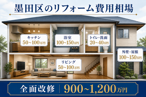 墨田区のリフォーム費用相場｜箇所別と全面改修の目安