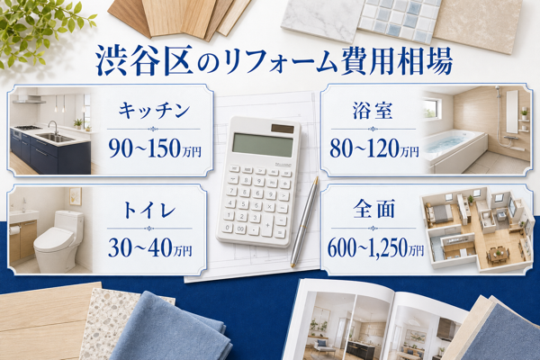 渋谷区のリフォーム費用相場|工事の規模別の目安