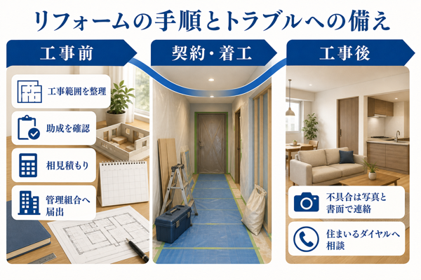 墨田区でリフォームを進める手順とトラブルへの備え
