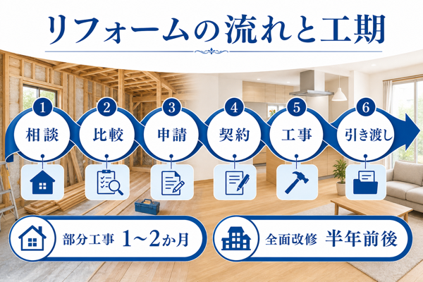 リフォームの基本的な流れと工期の目安