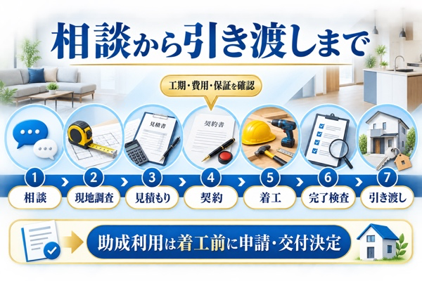 新宿区のリフォームが相談から引き渡しまで進む順序