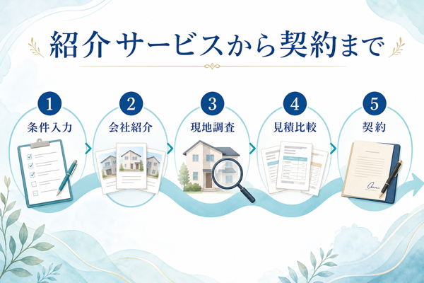 紹介サービスの利用から契約までの5ステップ