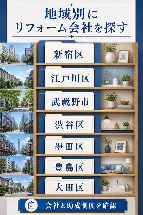 市区町村別の記事から東京のリフォーム会社を探す