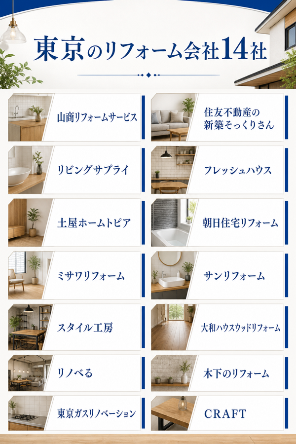 東京のリフォーム会社14社|所在地・得意な工事・費用の目安