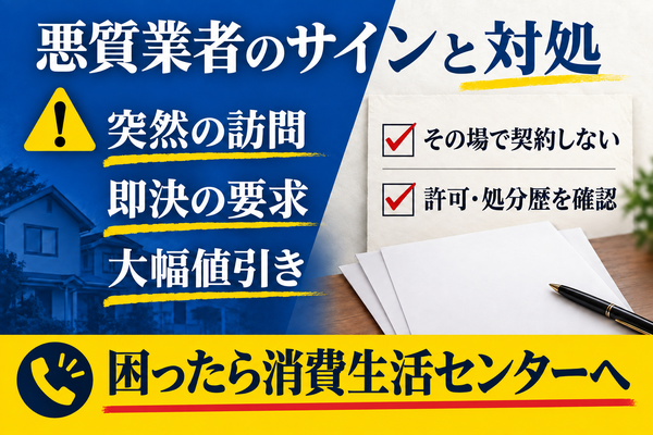 悪質なリフォーム業者の見分け方とトラブル時の対処