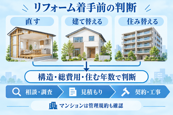 リフォームの進め方と着手前の判断