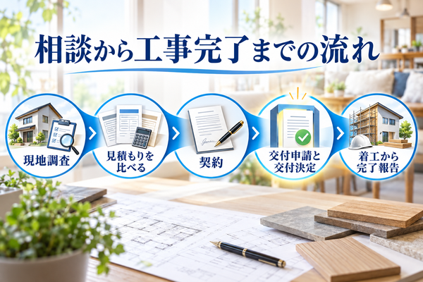 相談から工事完了までの流れ