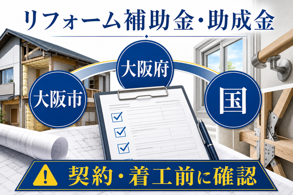 大阪市・大阪府・国のリフォーム補助金と助成金