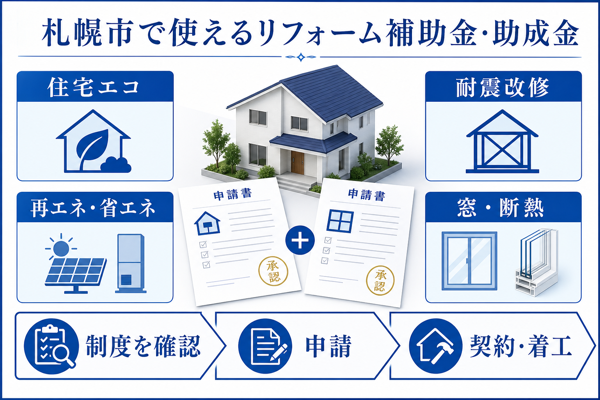 札幌市で使えるリフォーム補助金・助成金の全体像