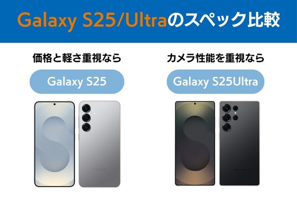 Galaxy S25/Ultraのスペック比較