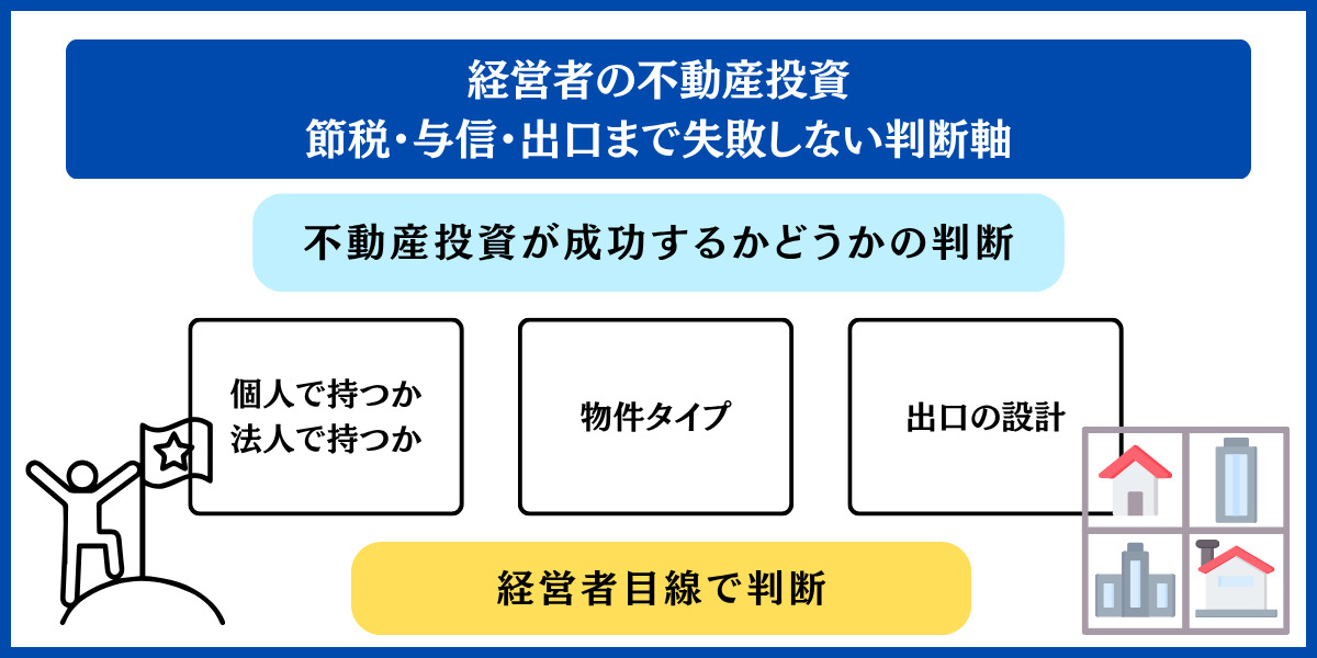 経営者の不動産投資|節税・与信・出口まで失敗しない判断軸