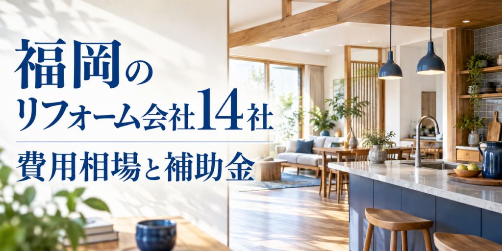 福岡のリフォーム会社14社｜費用相場と補助金