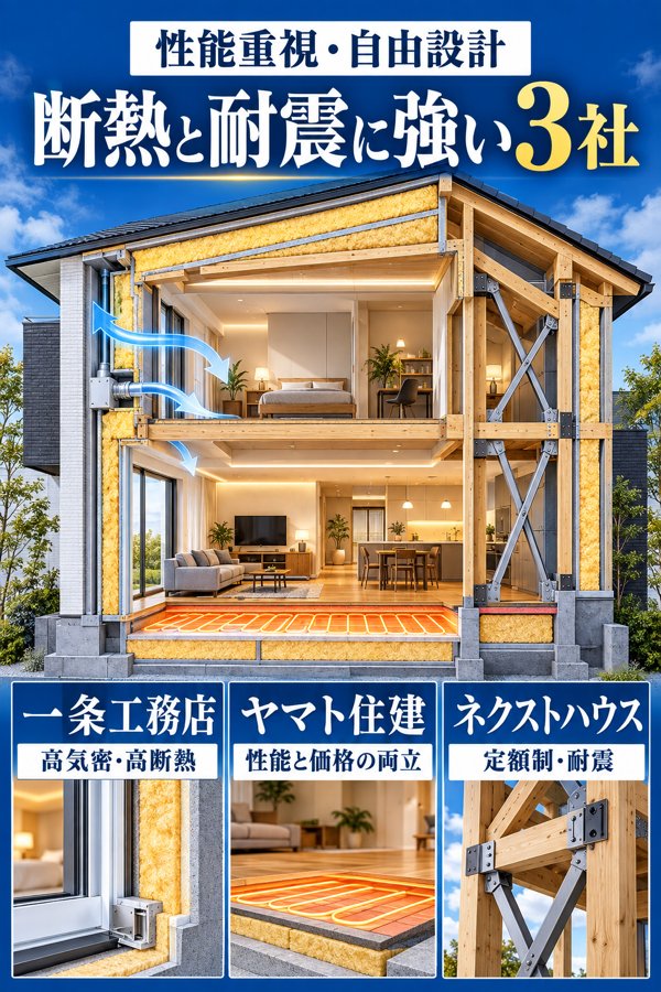 性能重視・自由設計型｜断熱と耐震に強い3社