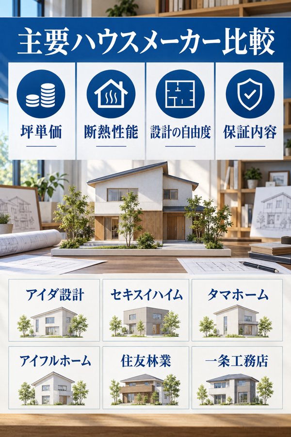 アイダ設計と主要ハウスメーカーの坪単価・性能の違い