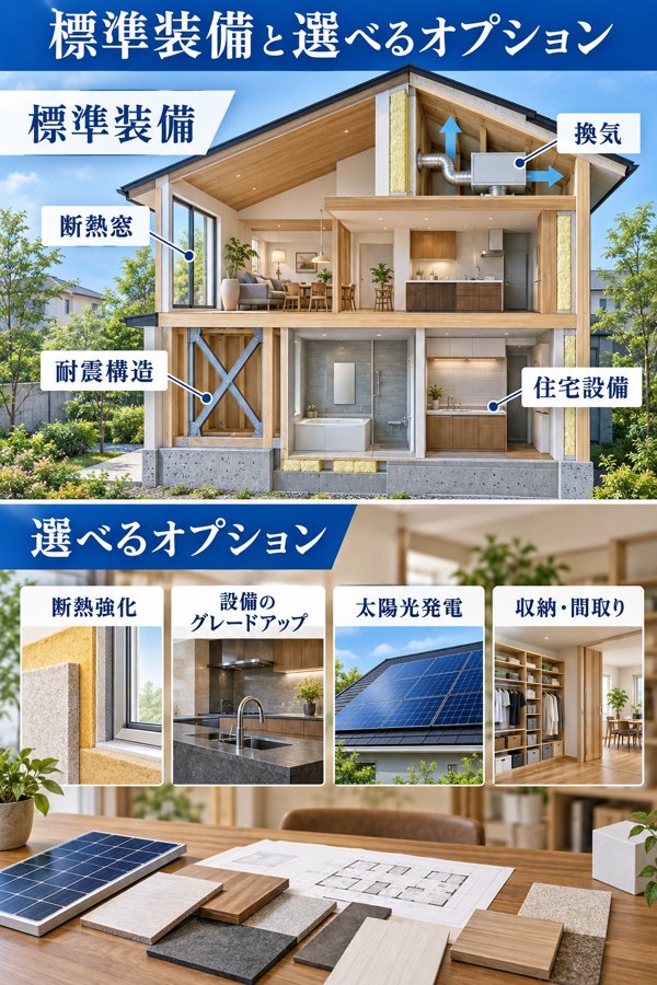 アイダ設計の標準装備と選べるオプション