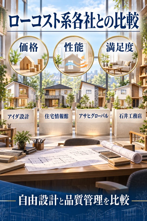 ローコスト系各社との比較|アイダ設計ならではの強みと満足度