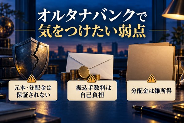オルタナバンクで気をつけたい弱点
