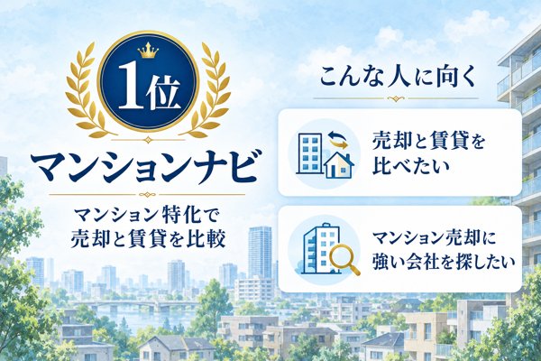 1位:マンションナビ|マンションの売買に絞って査定を依頼できる専門型サイト
