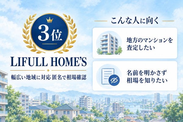 3位:LIFULL HOME'S|提携社数は業界最大級、名前を明かさない匿名査定にも対応