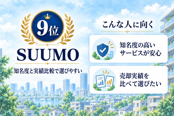 9位:SUUMO|知名度No.1を誇るポータルだから不安なく任せやすい