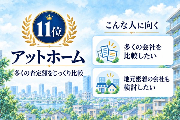 11位:アットホーム|20社程度の査定額を一度に比較できる
