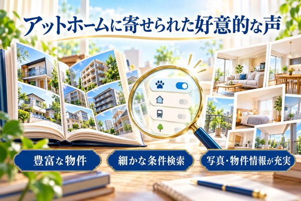 アットホームに寄せられている好意的な声
